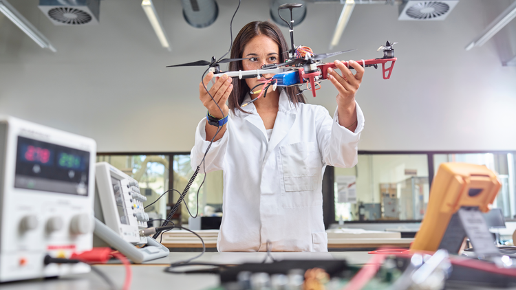 Female Technincian working in research laboratory